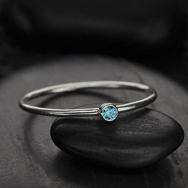Birthstone Sterling Silver Rings