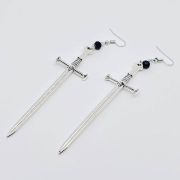 Sword Long Dangle Earrings - 0