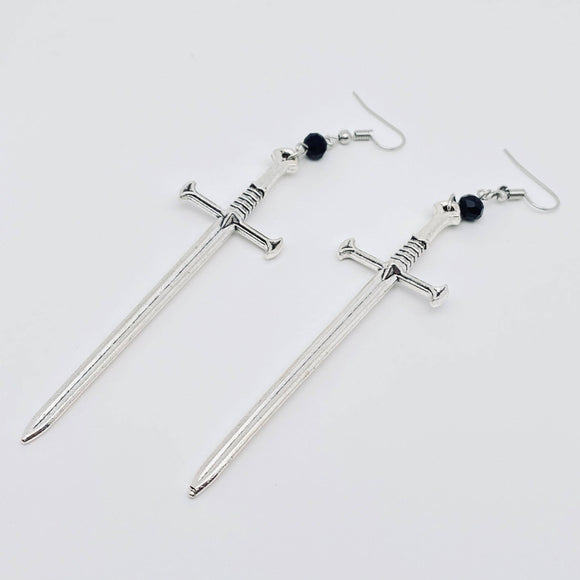 Sword Long Dangle Earrings