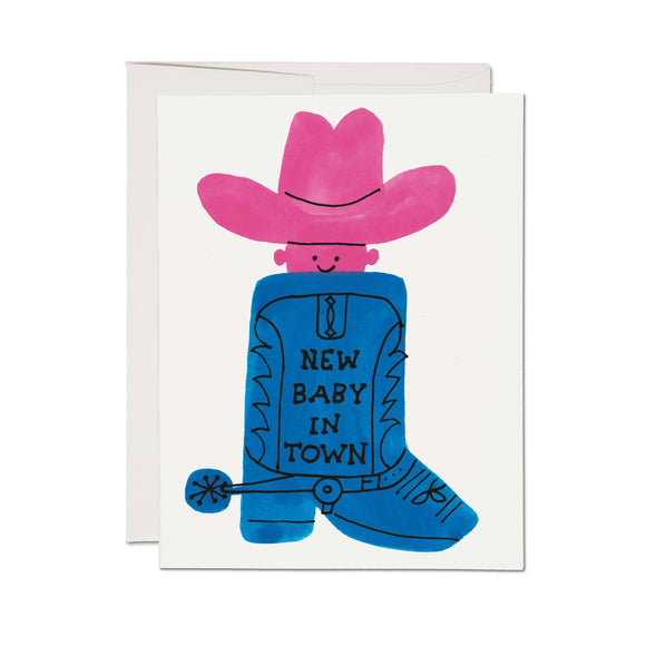 Cowboy Boot Baby Card