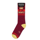Wine is My Therapist Gym Crew Socks-3