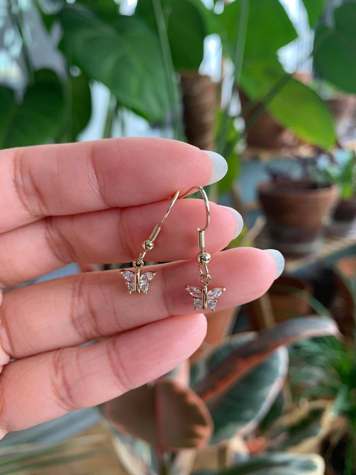 Dainty Mini Butterfly Huggie Earrings