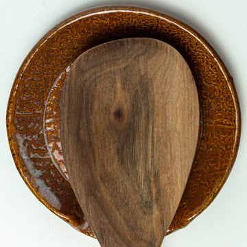 Jack-O'-Lantern Mushroom Handmade Ceramic Spoonrest - 0