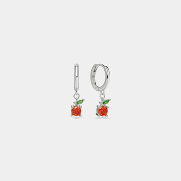 Dainty Orange Fruit Hoop Earrings - 0