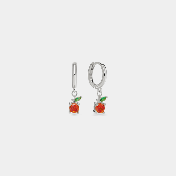 Dainty Orange Fruit Hoop Earrings