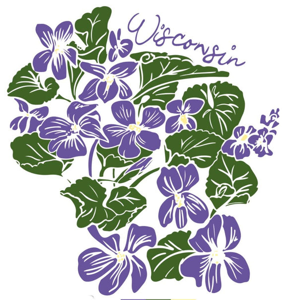 Wood Violet Wisconsin Sticker