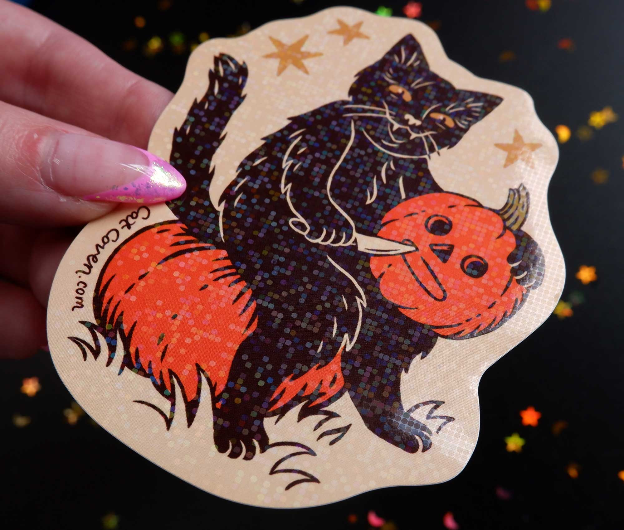 Pumpkin Carver Glitter Sticker - 0