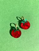 Tiny Tomatoes Huggie Earrings-3