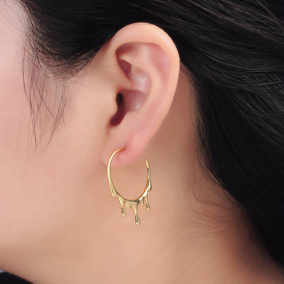 Molten Drip Hoop Earrings
