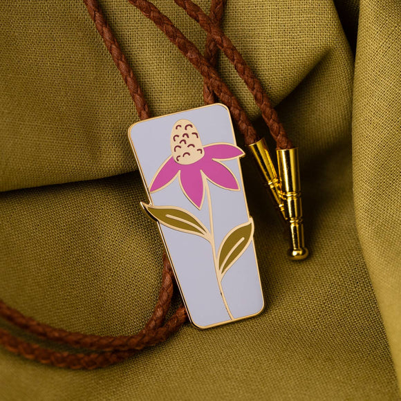 Echinacea Bolo Tie