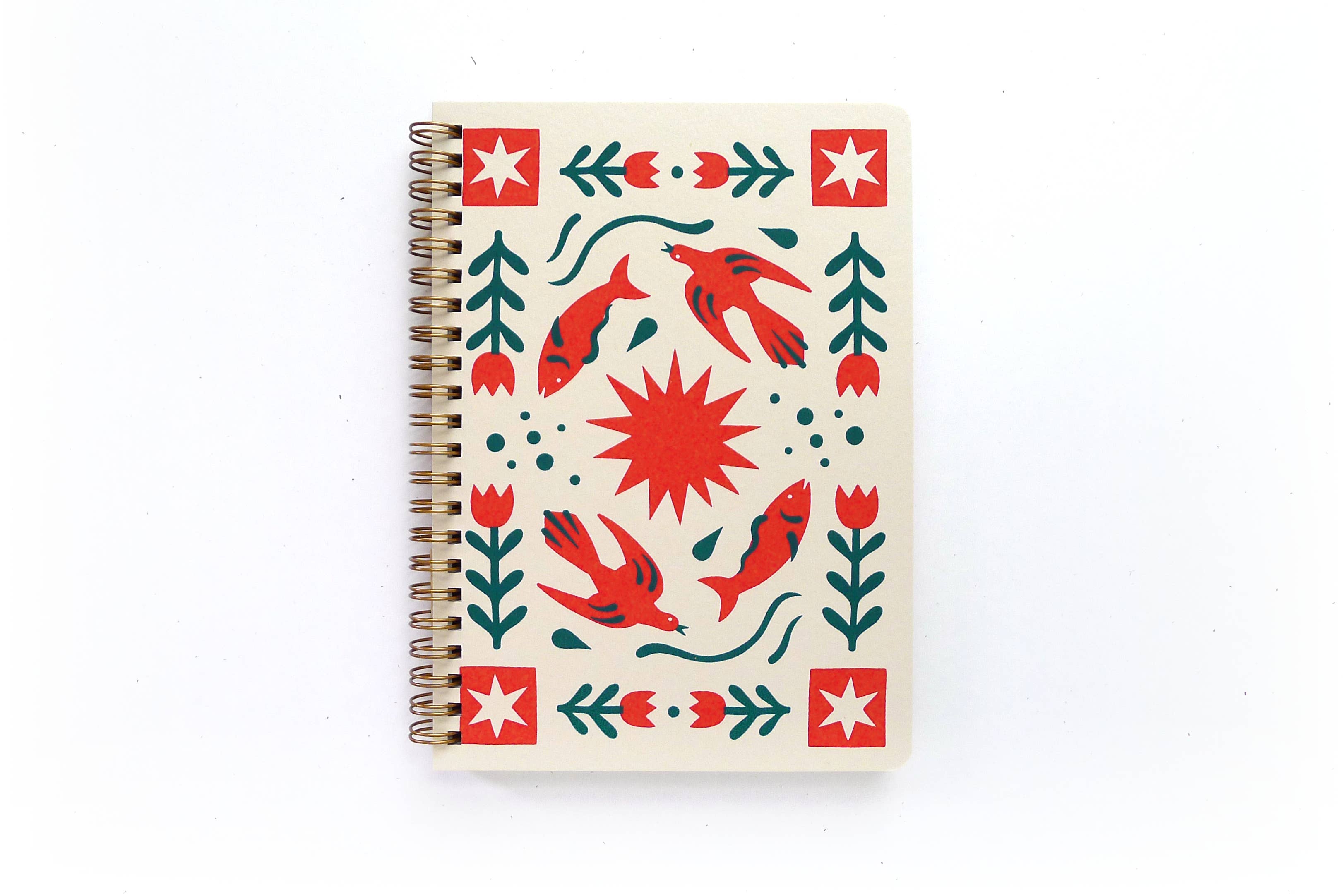 Folk Flower Coil Notebook - 0