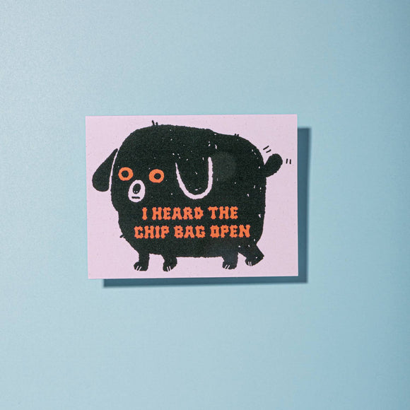 Chip Bag Dog Card