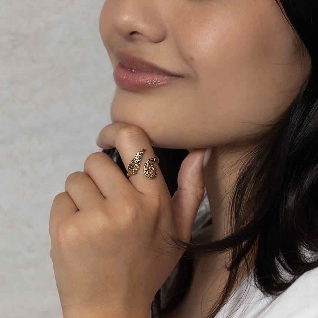 Fern Bronze Adjustable Ring - 0