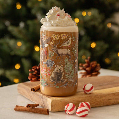 Winter Flora & Fauna Can Glass
