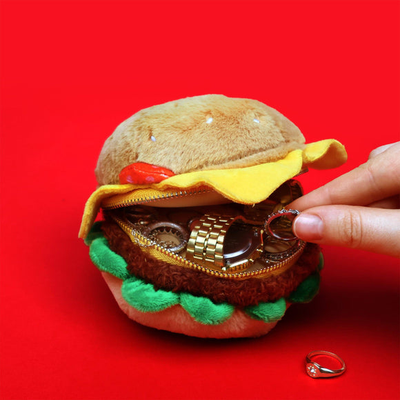 Plush Burger Zip Pouch