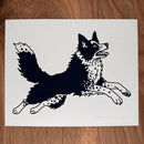 Border Collie Hearts Silkscreen Print-1