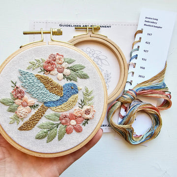 Bluebird Sampler Beginner Embroidery Kit - 0