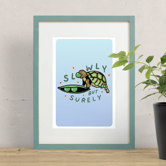 Slowly But Surely Turtle Print