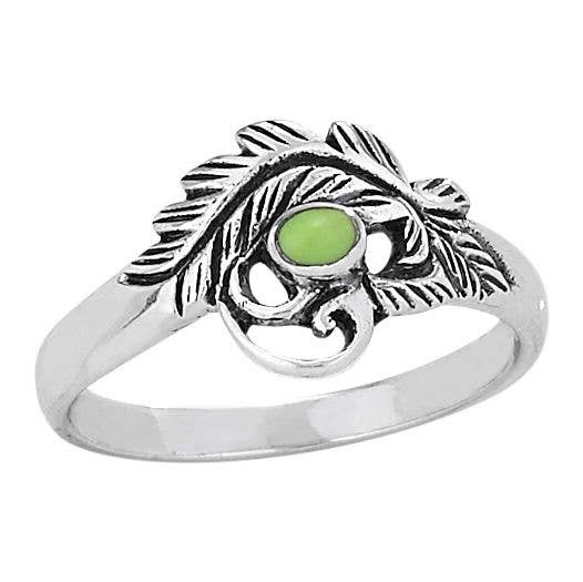 Framing Fronds Sterling Silver Gaspeite Ring