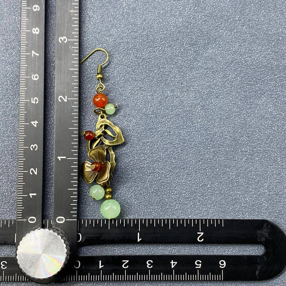 Agate Metal Flower Earrings