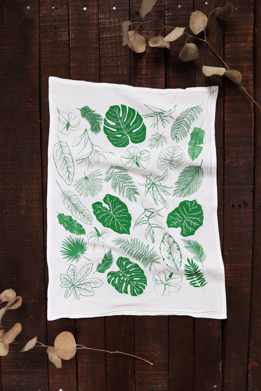 Tropical Leaves Tea Towel