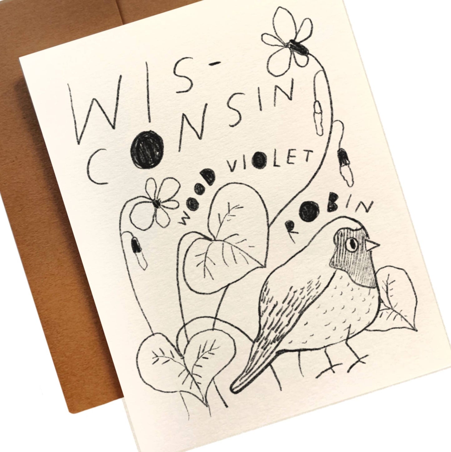 Wisconsin State Flower + Bird Card