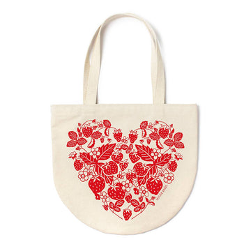 Strawberry Heart Round Tote