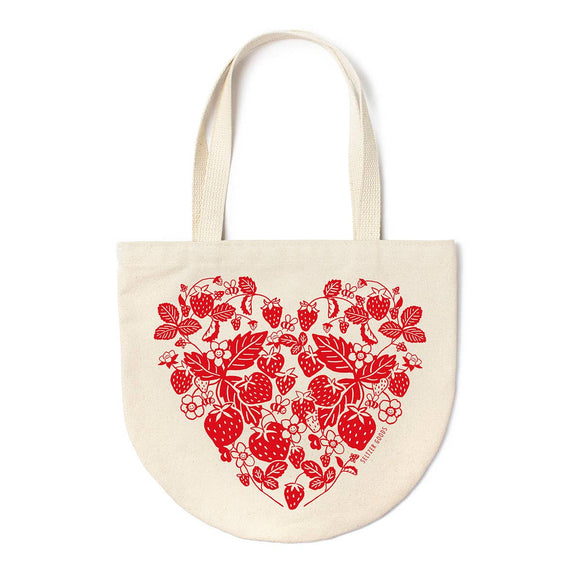 Strawberry Heart Round Tote