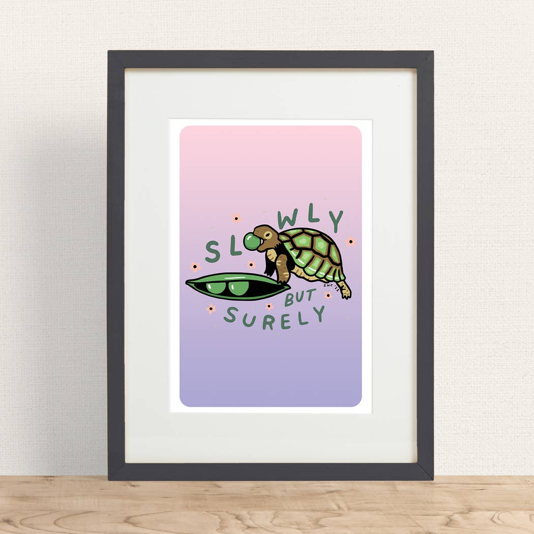 Slowly But Surely Turtle Print