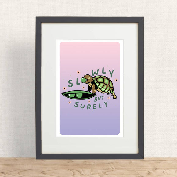 Slowly But Surely Turtle Print