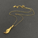 Palm Heart Charm Necklace-2