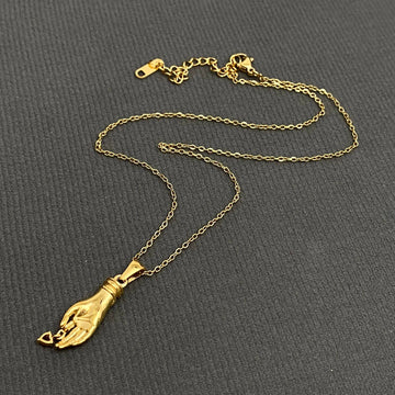 Palm Heart Charm Necklace - 0