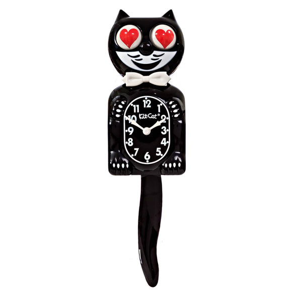 Classic Black Kit Cat Klock - Heart Eyes