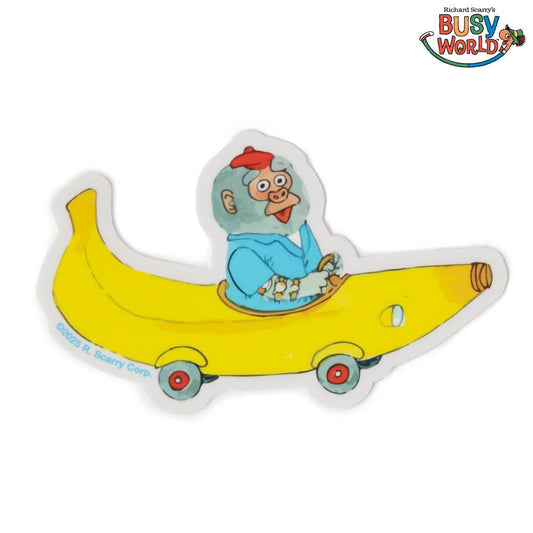 3P4 x Richard Scarry Banana Car Sticker