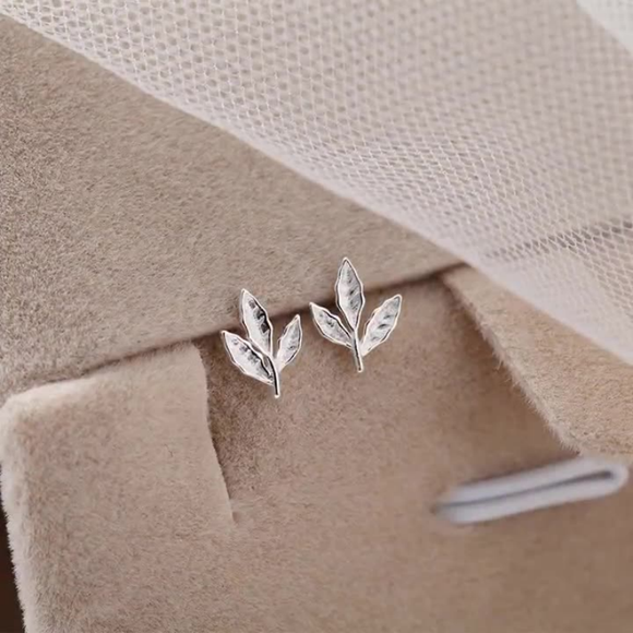 Tiny Leaf Stud Earrings