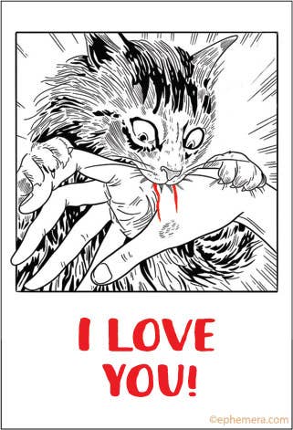 I LOVE YOU Cat Magnet