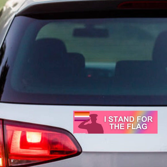 I stand for the (lesbian) flag Bumper Sticker