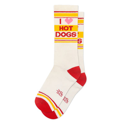 I <3 Hot Dogs Gym Crew Socks