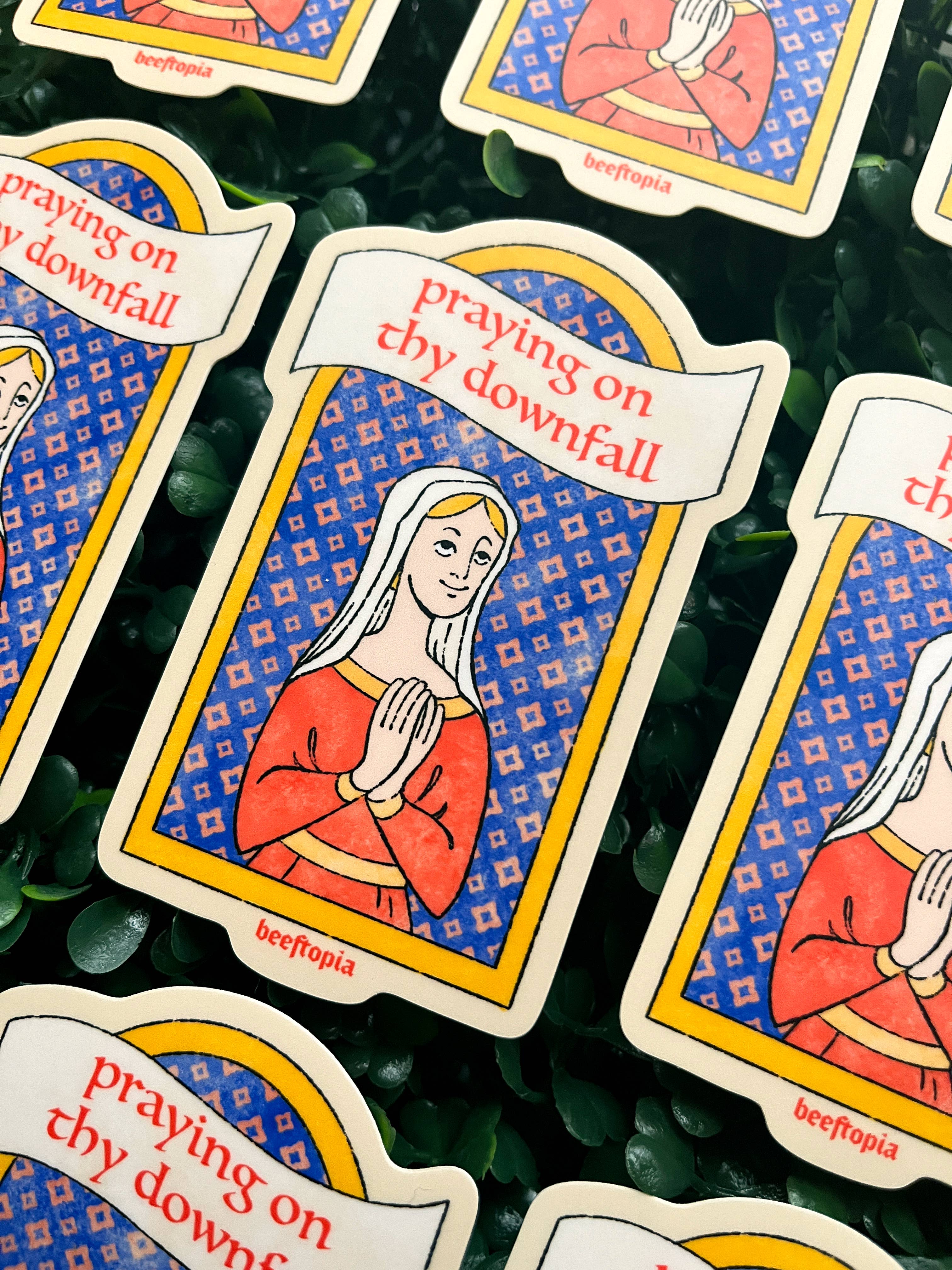 Praying on Thy Downfall Medieval Sticker - 0