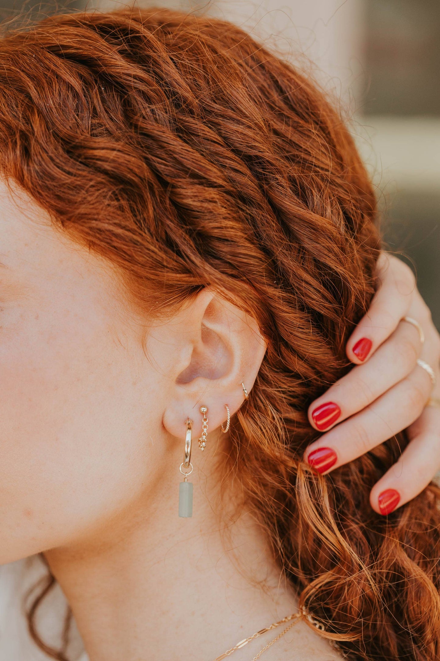 Tiny Hoop Hello Adorn Earrings