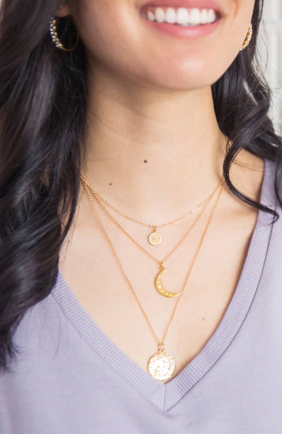 Opal Moon 14K Gold Plated Necklace