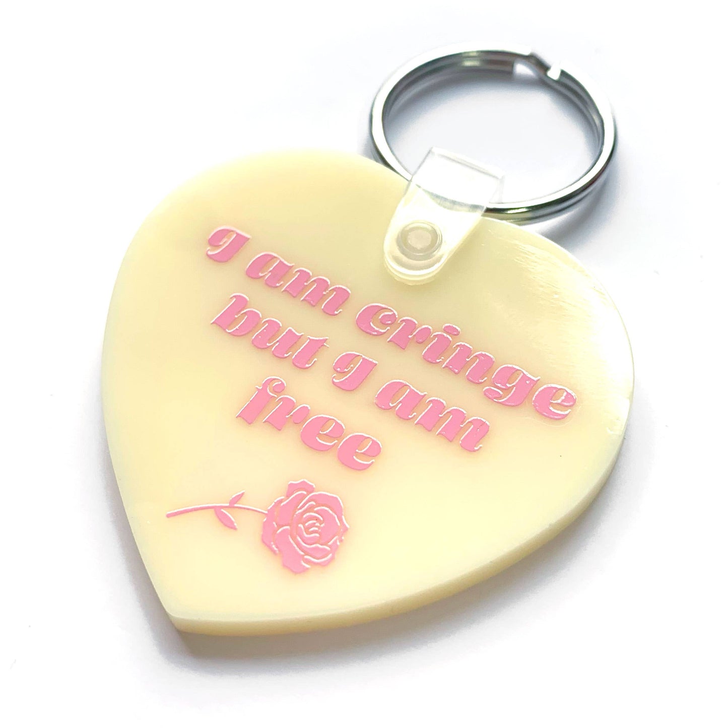 I Am Cringe But I Am Free Heart Keychain