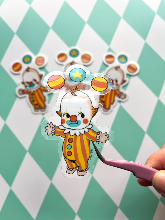 Kitschy Clown Clear Sticker