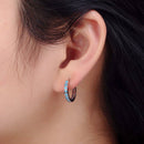 Turquoise Micro Paved Hoop Earrings-3