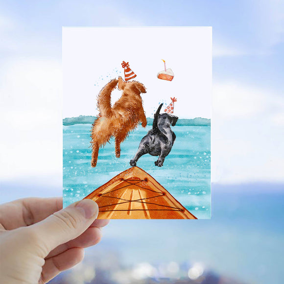 Boat Dogs Birthday Card
