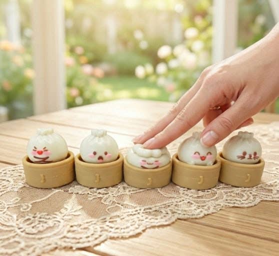 Dumpling Friends Clicker Keychain