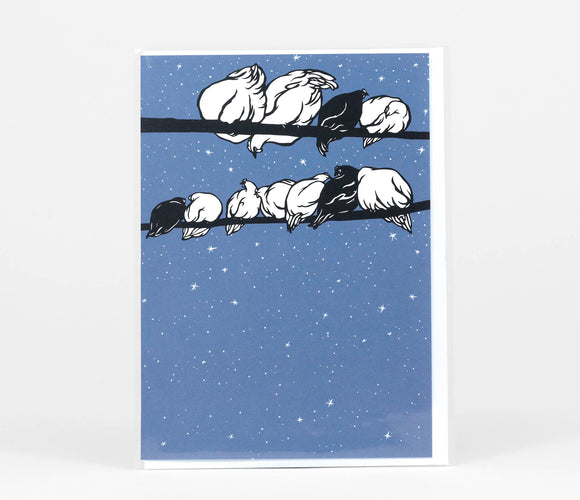 Chickens Roosting Greeting Card