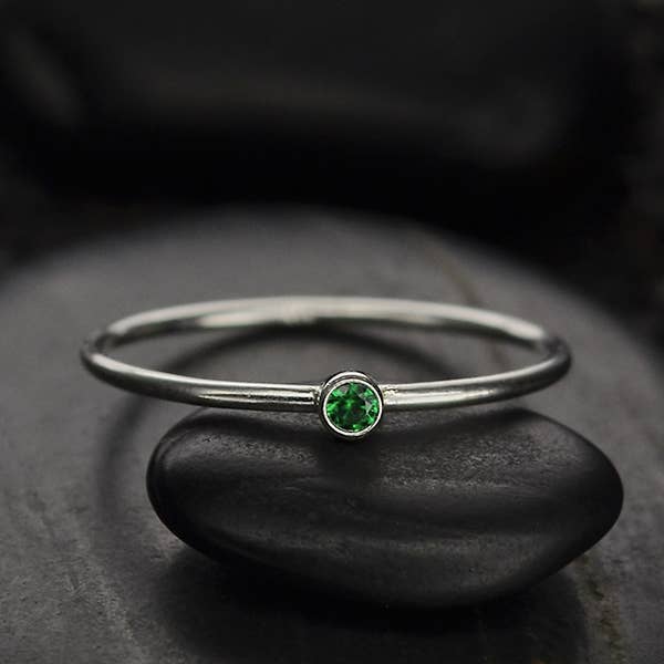 Birthstone Sterling Silver Rings - 0