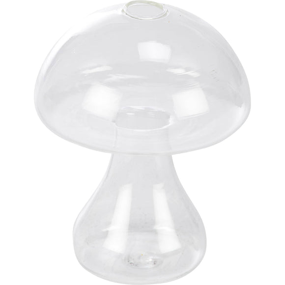 Clear Standing Mushroom Vase