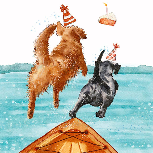 Boat Dogs Birthday Card